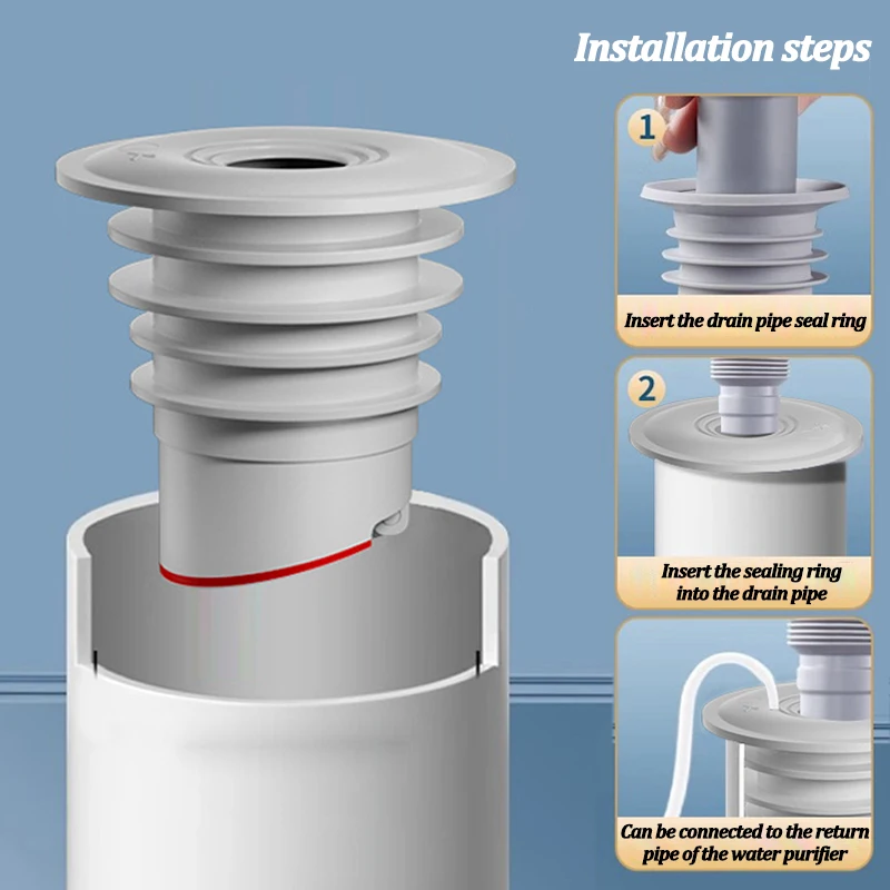 Silicone Bathroom Sewer Seal R - Drain Pipe Clip ulasan dan harga