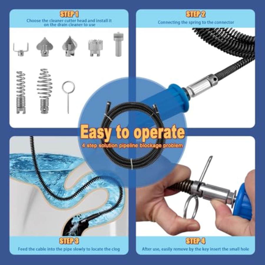 Drain Snake, Drain Auger with  - Drain Snake Flexible ulasan dan harga