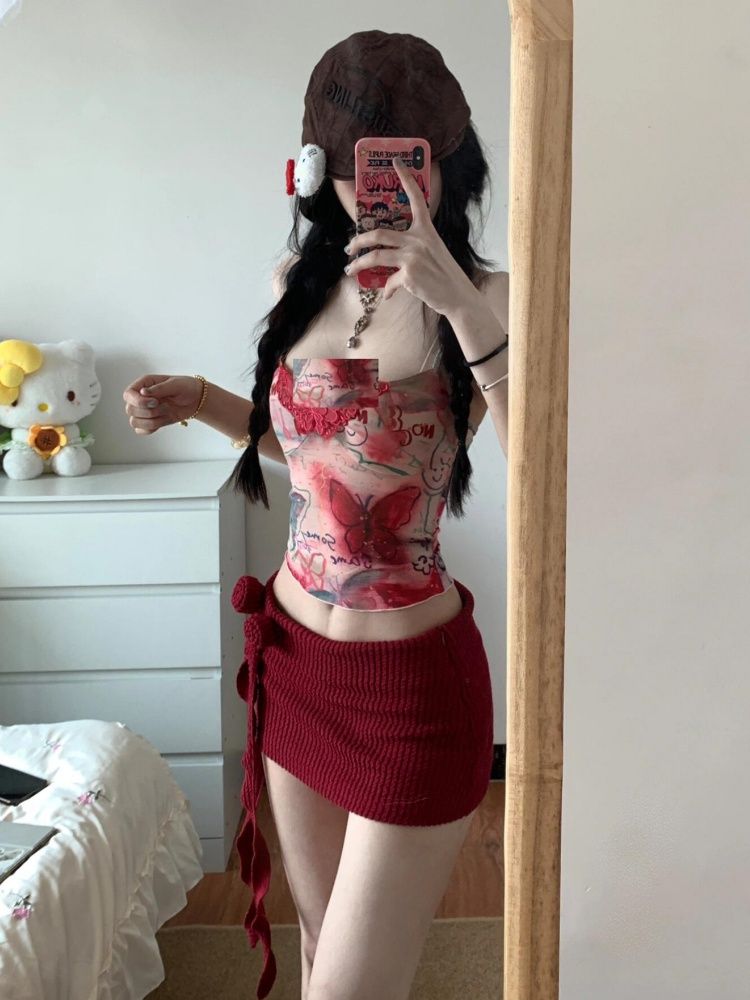 Women Y2K Two Piece Set Butter - Pipe Bending Spring ulasan dan harga